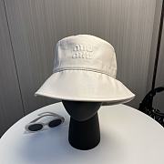 Fortok Miu Miu Bucket Hat White Leather - 1