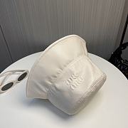 Fortok Miu Miu Bucket Hat White Leather - 6