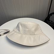 Fortok Miu Miu Bucket Hat White Leather - 5