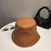 Fortok Miu Miu Bucket Hat Brown Leather - 2