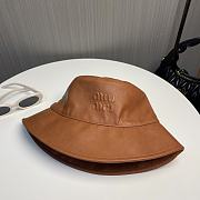 Fortok Miu Miu Bucket Hat Brown Leather - 4