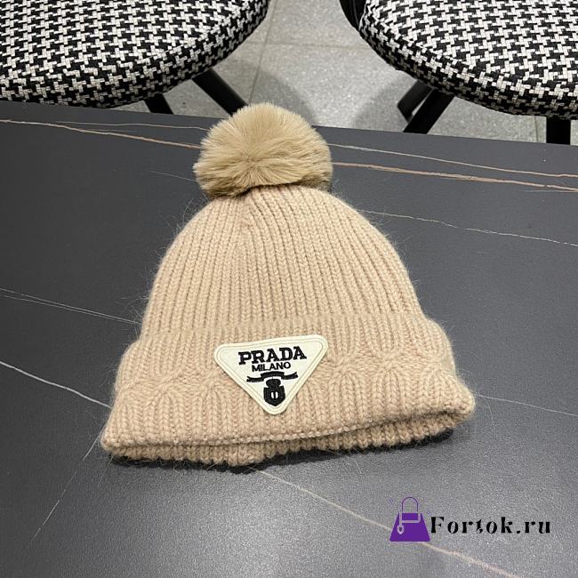 Fortok Prada 24 Knitted Wool Beanie Light Brown - 1