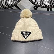 Fortok Prada 24 Knitted Wool Beanie Beige - 1