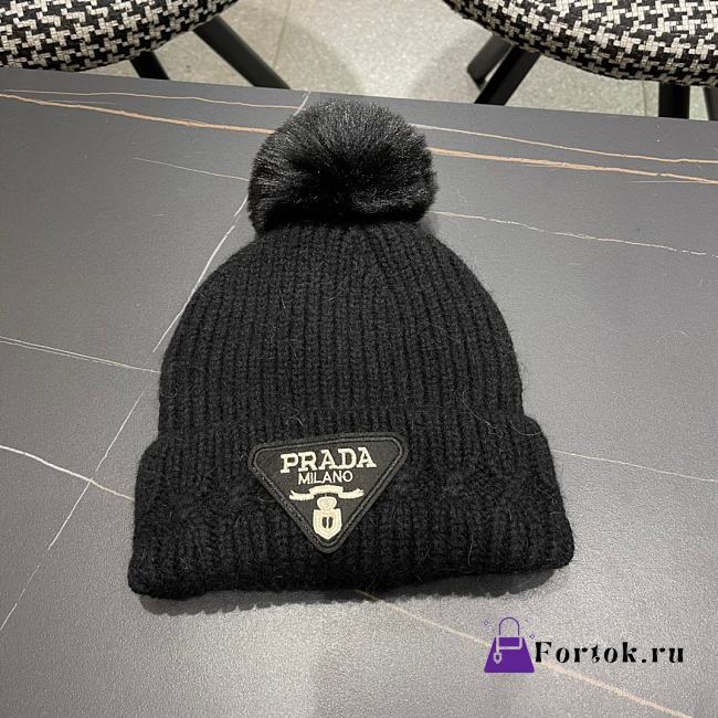 Fortok Prada 24 Knitted Wool Beanie Black - 1