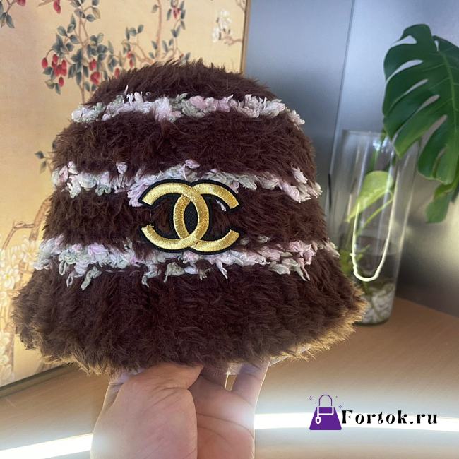 Fortok Chanel 2024 Fluffy Hat Dark Brown - 1