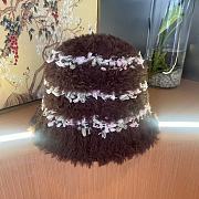 Fortok Chanel 2024 Fluffy Hat Dark Brown - 3