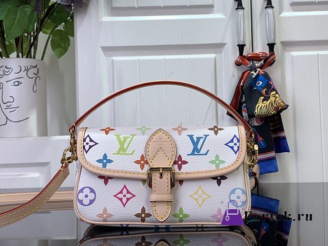Fortok Louis Vuitton Nano Diane Baguette Handbag Multicolor White M14194 19x10.5x6cm - 1