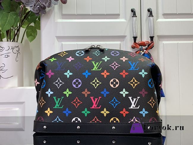 Fortok Louis Vuitton Small Cosmetic Bag Black Multicolor M13744 19x12×6cm - 1