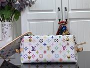 Fortok Louis Vuitton Carryall Handbag White Multicolor M13661 29x24x12cm - 3