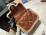 Fortok Chanel Mini Flap Bag Shearling Lambskin & Gold-Tone Metal Beige & Brown 12x18x6cm - 6