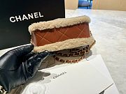 Fortok Chanel Mini Flap Bag Shearling Lambskin & Gold-Tone Metal Beige & Brown 12x18x6cm - 4