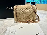 Fortok Chanel Mini Flap Bag Shearling Lambskin & Gold-Tone Metal Beige & Brown 12x18x6cm - 2