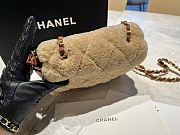 Fortok Chanel Mini Flap Bag Shearling Lambskin & Gold-Tone Metal Beige & Brown 12x18x6cm - 3