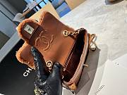 Fortok Chanel Mini Flap Bag Shearling Lambskin & Gold-Tone Metal Brown 12x18x6cm - 4