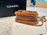 Fortok Chanel Mini Flap Bag Shearling Lambskin & Gold-Tone Metal Brown 12x18x6cm - 2