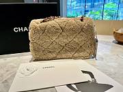 Fortok Chanel Mini Flap Bag Shearling Lambskin & Gold-Tone Metal Beige & Brown 16x23.5x7.5cm - 5
