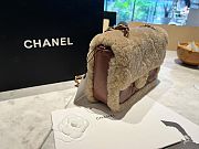 Fortok Chanel Mini Flap Bag Shearling Lambskin & Gold-Tone Metal Beige & Brown 16x23.5x7.5cm - 4