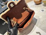 Fortok Chanel Mini Flap Bag Shearling Lambskin & Gold-Tone Metal Beige & Brown 16x23.5x7.5cm - 3