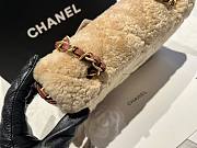 Fortok Chanel Mini Flap Bag Shearling Lambskin & Gold-Tone Metal Beige & Brown 16x23.5x7.5cm - 2