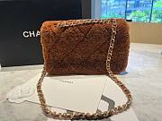 Fortok Chanel Mini Flap Bag Shearling Lambskin & Gold-Tone Metal Brown 16x23.5x7.5cm - 5