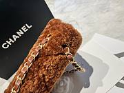 Fortok Chanel Mini Flap Bag Shearling Lambskin & Gold-Tone Metal Brown 16x23.5x7.5cm - 6
