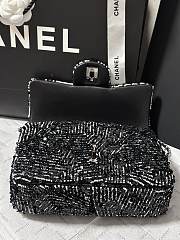 Fortok Chanel  24k White Tube Beads Sequins Flap Bag 20cm - 3