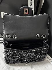 Fortok Chanel  24k White Tube Beads Sequins Flap Bag 20cm - 2