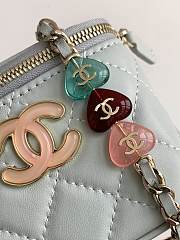 Fortok Chanel Small Comestic Bag Light Blue Enamel Heart Buckle 11x8.5x7cm - 3