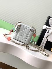Fortok Chanel Small Comestic Bag Light Blue Enamel Heart Buckle 11x8.5x7cm - 2