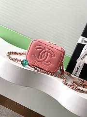 Fortok Chanel Small Comestic Bag Pink Enamel Heart Buckle 11x8.5x7cm - 5