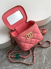 Fortok Chanel Small Comestic Bag Pink Enamel Heart Buckle 11x8.5x7cm - 2