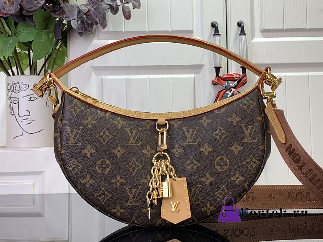 Fortok Louis Vuitton Loop Bag Brown Monogram Coated Canvas M12939 22x9x33cm - 1