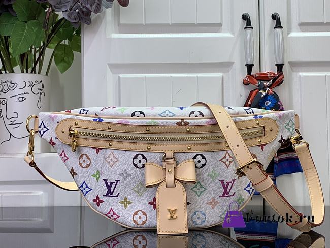 Fortok Louis Vuitton High Rise Waist Bag White Multicolor M13660 16x8x38cm - 1
