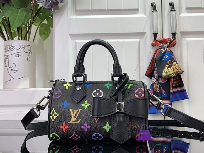 Fortok Louis Vuitton Nano Speedy Bag Black Multicolor M13406 16x11x9cm - 1