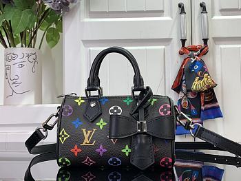 Fortok Louis Vuitton Nano Speedy Bag Black Multicolor M13406 16x11x9cm
