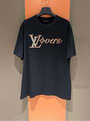 Fortok Louis Vuitton Beaded LV Vers Motif T-shirt Black  - 1