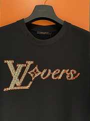 Fortok Louis Vuitton Beaded LV Vers Motif T-shirt Black  - 3
