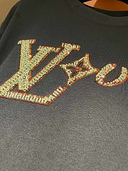 Fortok Louis Vuitton Beaded LV Vers Motif T-shirt Black  - 5