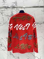 Fortok Louis Vuitton Knitted Cardigan Jacket Red - 6