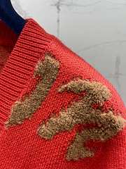 Fortok Louis Vuitton Knitted Cardigan Jacket Red - 5