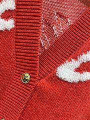 Fortok Louis Vuitton Knitted Cardigan Jacket Red - 4