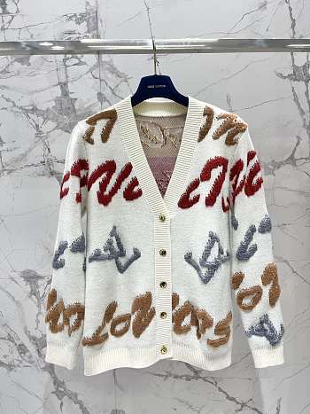 Fortok Louis Vuitton Knitted Cardigan Jacket White