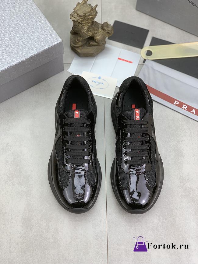 Fortok Prada America's Cup Sneakers Black Patent Leather And Technical Fabric   - 1