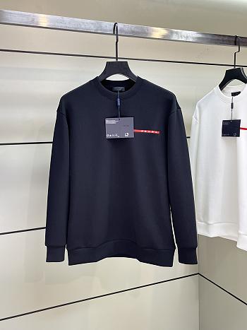 Fortok Prada Recycled Double Jjersey Sweatshirt Black / White / Blue