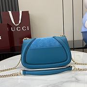 Fortok Gucci Blondie Shoulder Bag Blue Suede & Leather 815711 21.5x11x8cm - 4