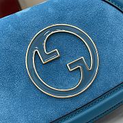 Fortok Gucci Blondie Shoulder Bag Blue Suede & Leather 815711 21.5x11x8cm - 2