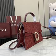 Fortok Gucci Dionysus Mini Top Handle Bag Red Suede 813399 29.5x20x10.5cm - 5