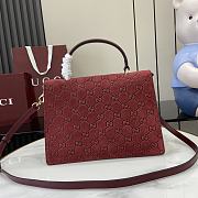 Fortok Gucci Dionysus Mini Top Handle Bag Red Suede 813399 29.5x20x10.5cm - 4