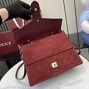 Fortok Gucci Dionysus Mini Top Handle Bag Red Suede 813399 29.5x20x10.5cm - 3