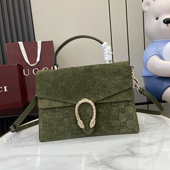Fortok Gucci Dionysus Mini Top Handle Bag Green Suede 813399 29.5x20x10.5cm